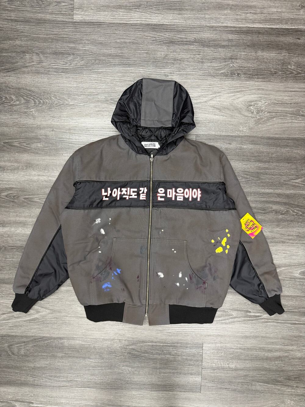 ASSC Distressed Jacket Grey Black S Brand New